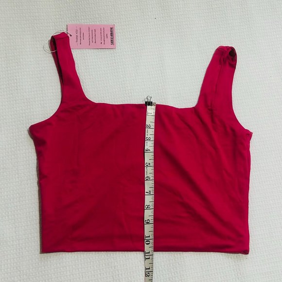 Hot Pink NWT Midi Cropped Tank Top | Size Large - Picture 5 of 5